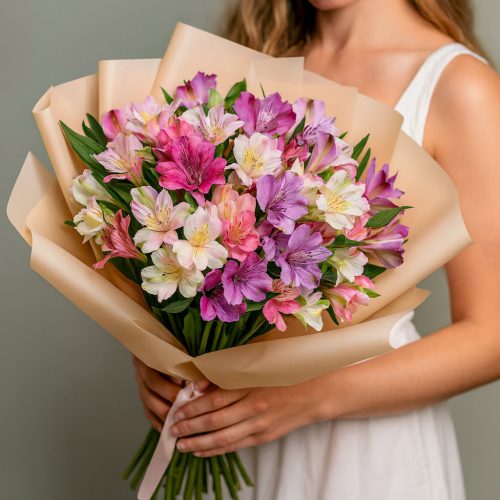 Букет «Радуга альстромерий»